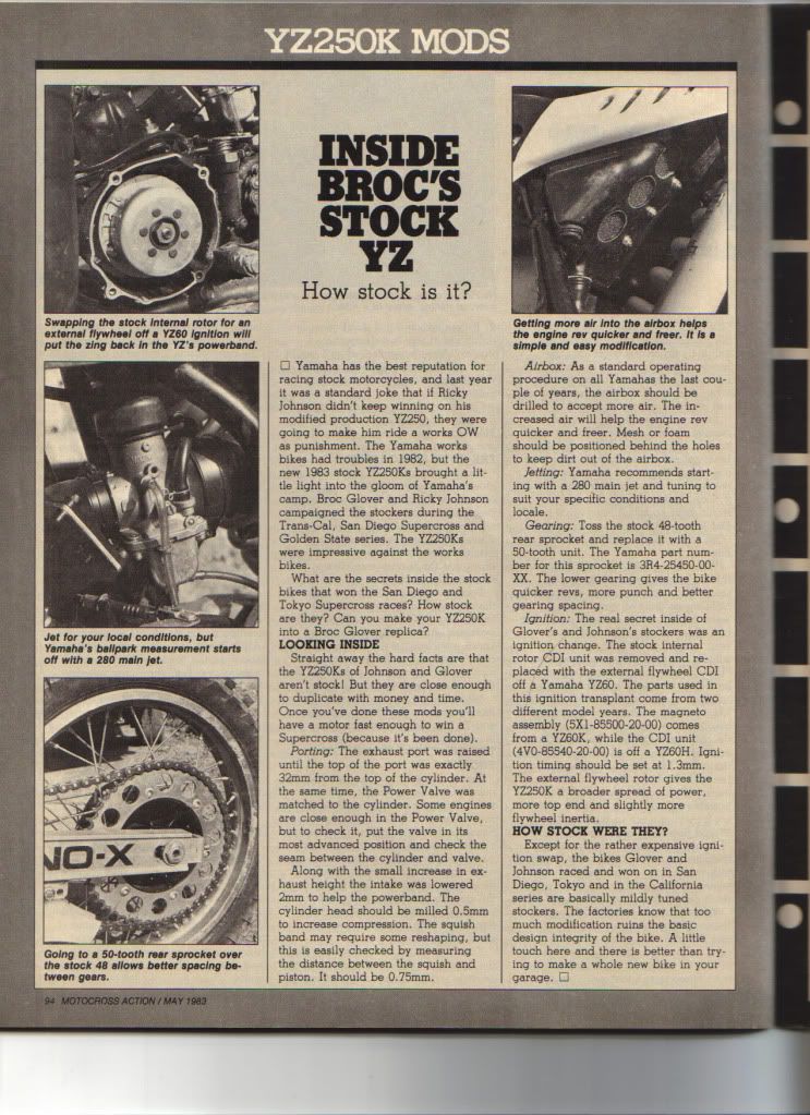 83 YZ250 Ignition Old School Moto Motocross Forums / Message Boards