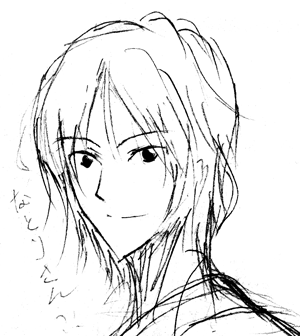 マンガ風(?)の髪型の名取さん