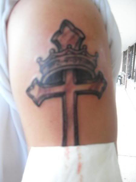 cross crown tattoo