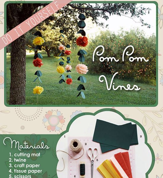 DIY Garden Pom Pom Vines