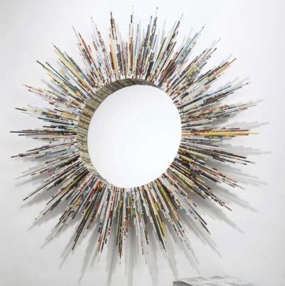 Recycled magazine mirror