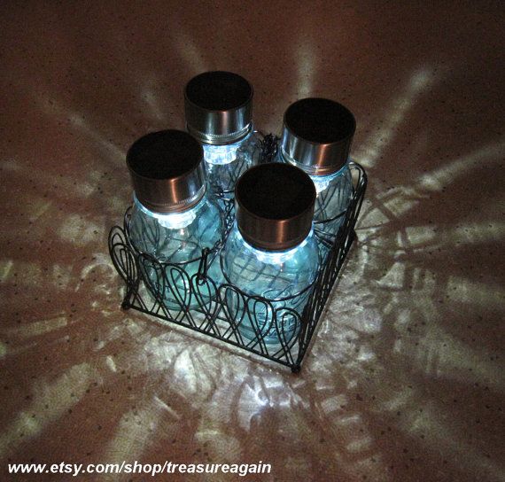Mason Jar Chandelier with Solar Lights