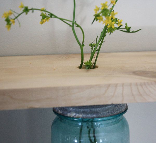 A Mason Jar Fresh Cut Flower Shelf