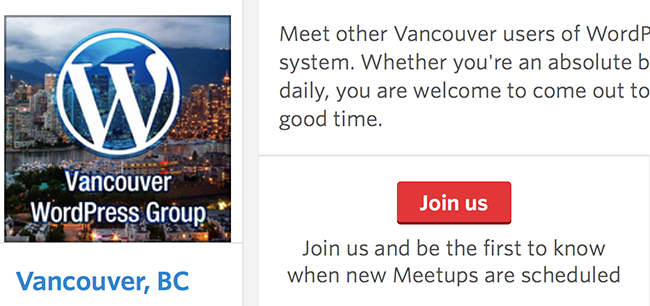 The Vancouver WordPress Meetup Group