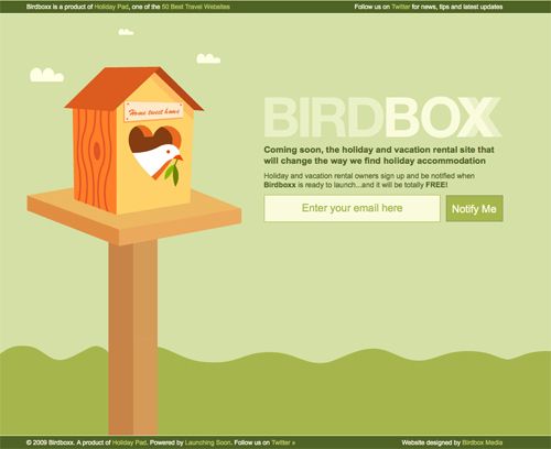 Birdboxx in Designing Coming Soon Pages