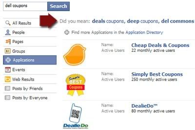 Facebook search - Applications