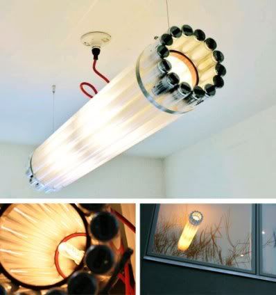 Fluorescent Light Tubes into a Chandelier