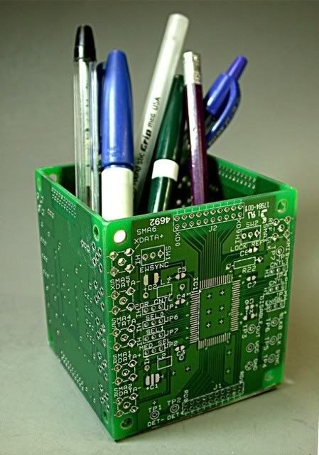 Recycled Circuit Boards into a Pencil Box