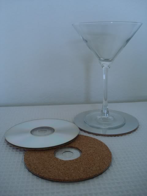 Recycled CD coasters