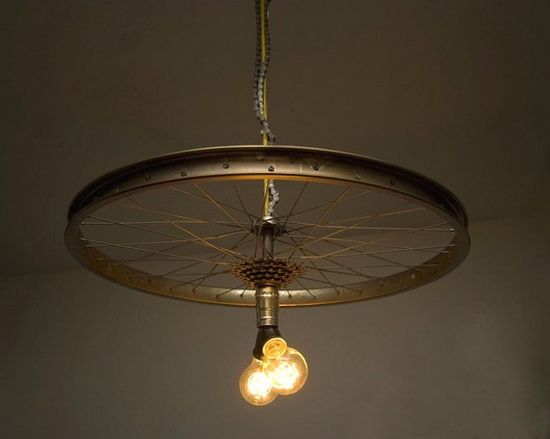 Bike Wheel Chandelier