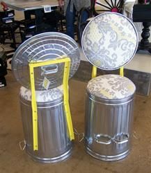 steel trash can stool