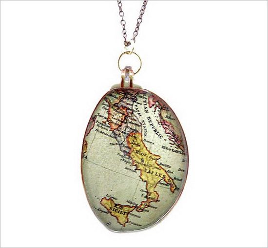 Italy Map Necklace