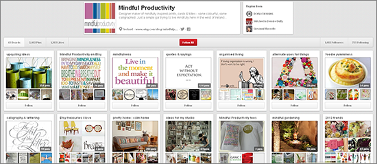 Mindful Productivity Pinterest Board
