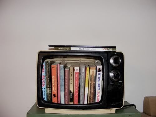 Old TV bookshelf