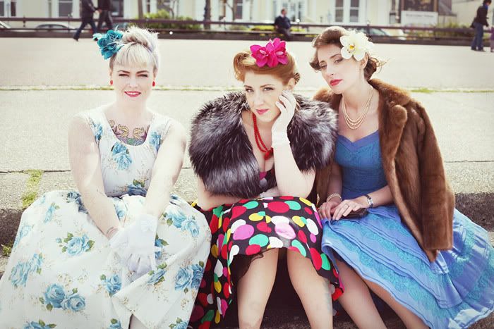 50's makeover group shoot Llandudno - Cheshire and North Wales portrait photographer