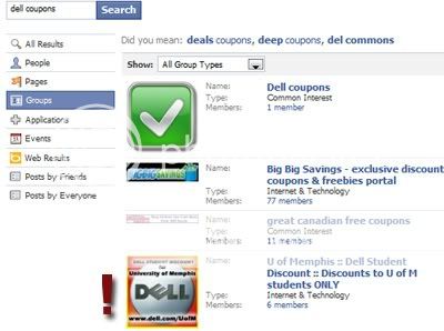 Facebook search - Groups