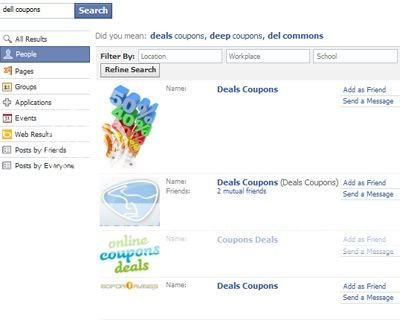 Facebook search - people