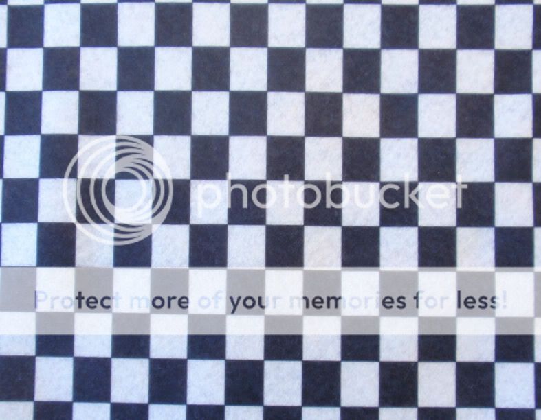 PRINTED PATTERN Acrylic Felt Black & White Checks  