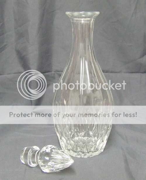 Vintage Clear Pressed Glass Decanter w/Stopper  