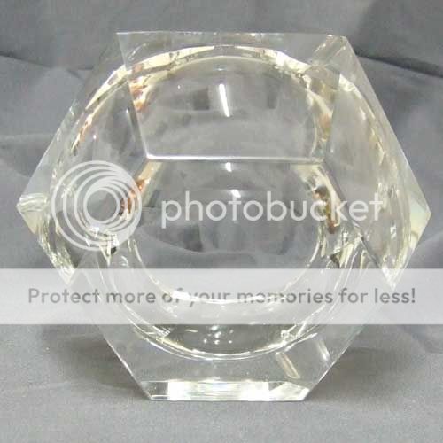 Vintage Heavy Faceted Clear Crystal Ashtray  