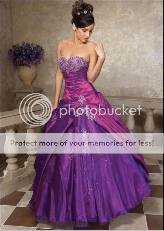 Storage A line Sweetheart purple Wedding Dress Bridal gown Prom Dress 